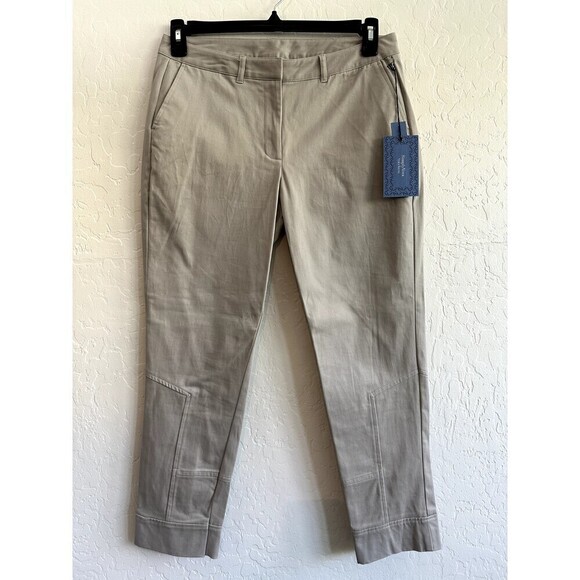 Simply Vera Vera Wang Khaki Skinny Trousers Woman's Size 8 Minimal Office Work - Picture 1 of 16